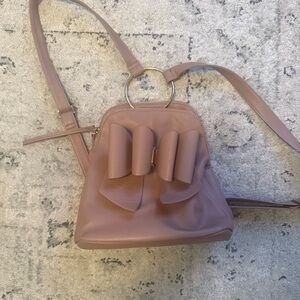 Pink leather fashion back pack